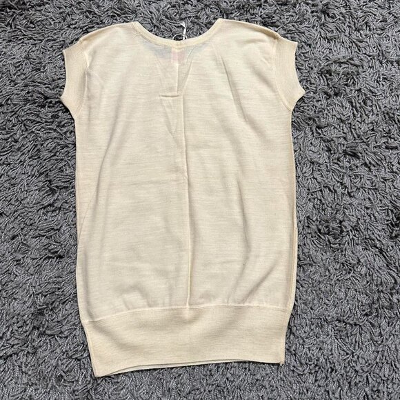 True Vintage Retro 70s Light Yellow Top Size M - Picture 2 of 5